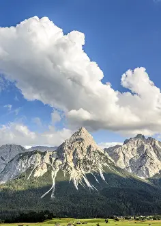 Blue Sky Mountain Scenery Prints: View of Ehrwalder Sonnenspitze
