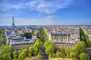 Paris Cityscape Photography Prints: A view of the Eiffel Tower and Paris