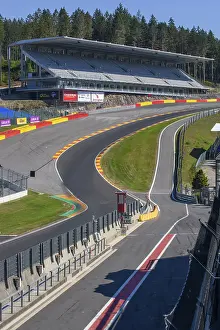 Eau Rouge Bend Prints: View from an elevated position on the dangerous Eau Rouge bend