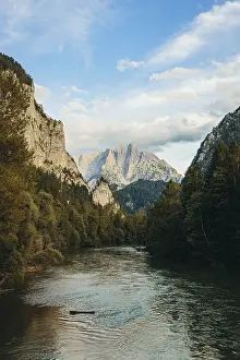 Styria Austria Prints: View of the Enns, Odstein in the background