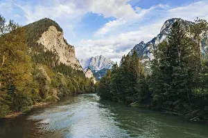 Steiermark Landscape Prints: View of the Enns, Odstein in the background