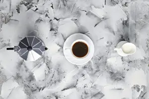 Top View Coffee Prints: Top view of geyzsr coffee maker