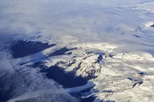 Icelandic Glacier Landscape Prints: View of glaciers, structures, rocks in ice