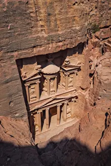 Jordanian Cultural Monument Prints: View from above into the gorge Siq