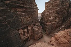 Historic Building Exterior View Prints: View from above into the gorge Siq