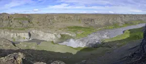 Icelandic Waterfall Prints: View of Hafragilsfoss from the viewpoint