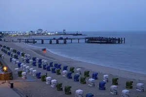 Northern Germany Beach Holiday Prints: View from above towards the harbour
