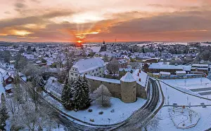 View From Above Germany Prints: View over harzgerode sunrise