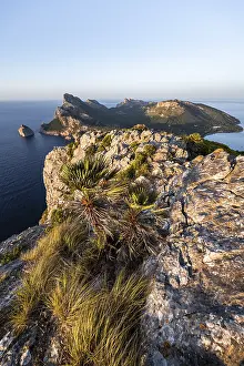 Balearic Islands Coastline Prints: View of headland with cliffs and sea