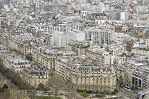Eiffel Tower View Prints: View from the height of the Eiffel Tower to the city centre