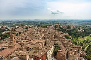 Historic Old Town Italy Prints: View over the historic centre, Siena