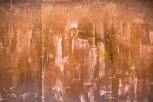 Deserted Landscape Photo Prints: Front view and horizontal of a rusty panel