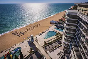 Black Sea Coast Bulgaria Prints: View of a hotel complex with pool on the beach