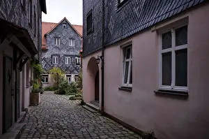 Historic Quarter Bavaria Prints: View of inner courtyard, shingles