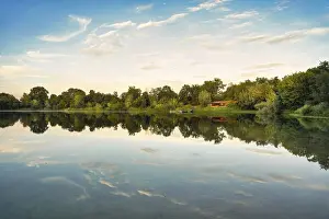 Southern Germany Lake View Prints: View of a lake in the evening, with reflection