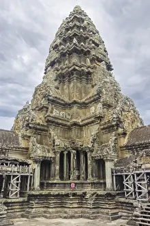 Angkor Wat Temple Prints: View of the top level of Angkor Wat temple