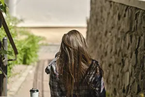 Long Haired Male Model Prints: Back view of long haired man
