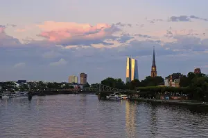 Main River Germany Prints: View over the Main, behind the ECB Tower