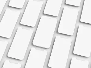 Images Dated 9th January 2024: White Smartphones Grid Print