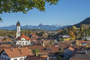 Wetterstein Mountain Range Prints: View of Nesselwang with St. Andreas