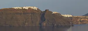 Cyclades Greece Tourism Prints: View from Oia over the caldera to the cliffs