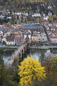 Baden Wurttemberg Tourism Prints: View from Philsophenweg to Neckar