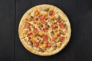 Top View Of Pizza Prints: Top view of pizza with pumpkin