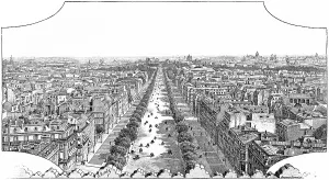 Uninhabited Tourist Attraction Prints: View from the platform of the Arc de Triomphe