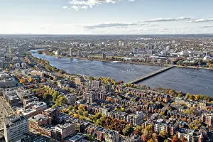 Boston Autumn View Prints: View from Prudential Tower to Back Bay