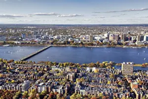 Boston Autumn View Prints: View from Prudential Tower to Back Bay
