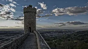 Central Europe Tourist Attractions Prints: View of the Rhine Plain, Auerbach Castle