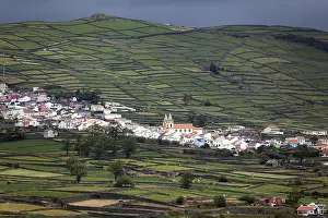 Azores Island Prints: View of Ribeirinha between fields and pastures