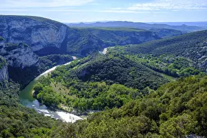 Eroded Landscape Prints: View of the river bends, Ardeche