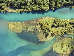 Central Europe Water Scene Prints: Top view of the river Klon