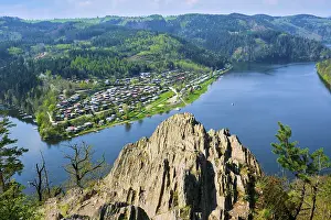 Saale River Germany Prints: View of the river Saale from the Bockfelsen