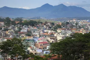 Southeast Asia Cityscape Prints: View over the rooftops of Dalat