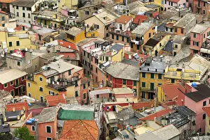Southern Europe Cityscape Prints: View onto the rooftops of Monterosso