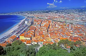 Mediterranean Cityscape Prints: View of the rooftops of Nice, Cote d'Azur