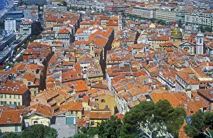 Vintage Print of Nice Rooftops, Côte d'Azur, 1999