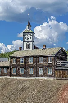 Norwegian Rural Landscapes Prints: View of the Roros Church from the mining district
