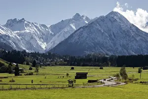 Central Europe Winter Landscape Prints: View from Rubi towards Oberstdorf