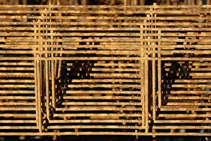Close Up Metal Structure Prints: Detail view from rusty rebars
