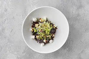 Beetroot Salad Prints: Top view of salad with boiled beetroot