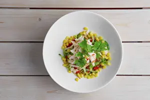 Top View Of Salad Prints: Top view of salad with corn, pepper