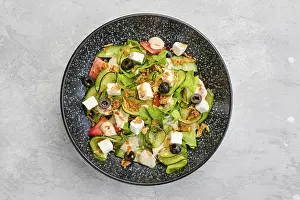 Top View Of Salad Prints: Top view of salad with lettuce
