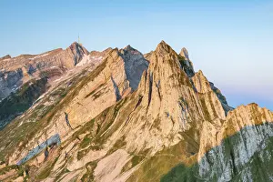 Deserted Swiss Mountains Prints: View to Santis and mountains in Alpstein range