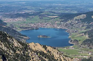 Alpine Foothills Landscape Prints: View of the Schliersee from the Brecherspitz in spring