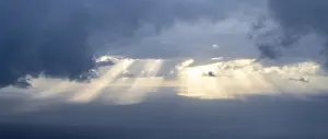 Overcast Sky View Prints: View over the sea with clouds, Pacific