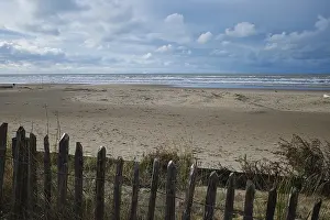 North Sea Beach Prints: View over the sea, sandy beach