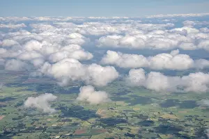Cloudy Landscape Photography Prints: View of sheep clouds and fields